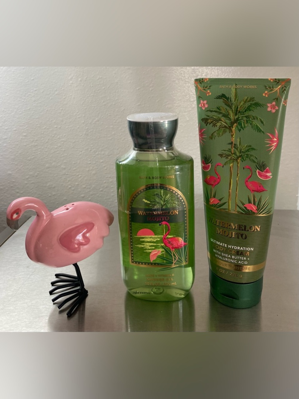NEW-BATH AND BODY WORKS WATERMELON MOJITO SHOWER GEL AND BODY CREAM SET - Picture 7 of 9